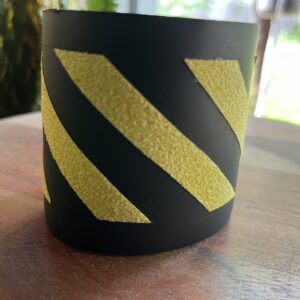 Leather Cuff - Hazard tape