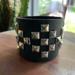 Leather cuff - flat studs